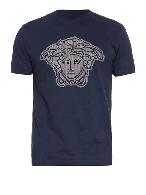 versace t shirt herren medusa dunkel blau|versace medusa t shirt men.